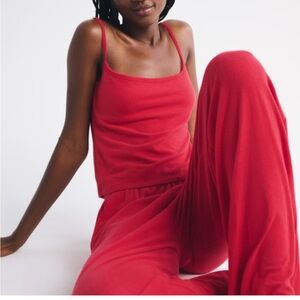 Abercrombie cozy lounge red tank